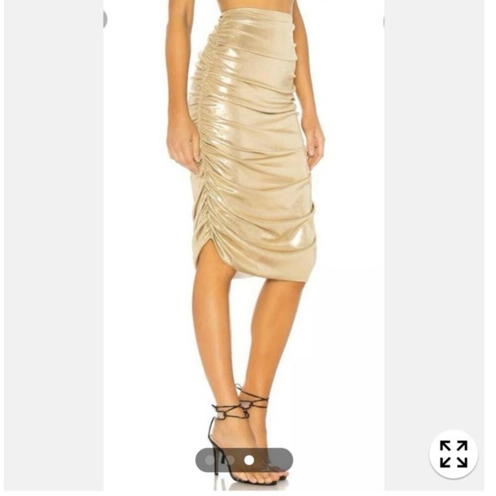 Vintage Norma Kamali Gold Ruched ensemble matching set size XS simply stunning - Picture 5 of 13